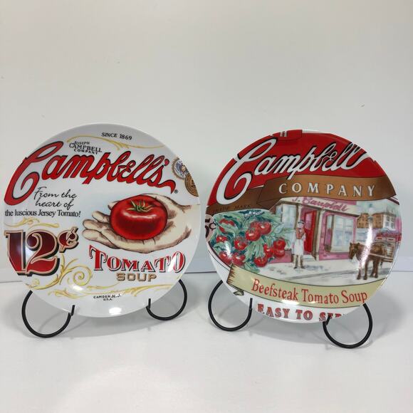 Pair of Campbells Soup collector plates, 2003, Heritage Collection, 8" across - Picture 1 of 8